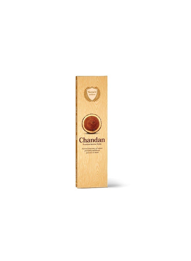 Koya's Chandan Premium Incense Sticks, Pack of 20 Sticks, 23 cm Long, Hand Crafted